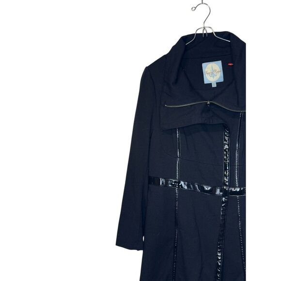 Tracy Reese Women Jacket Fit/Flare Snap Full Zipper Lined Collared Coat Large - Picture 3 of 9